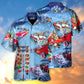 Christmas Santa Light Hawaiian Shirt Graphic Artwork Detail For Island Holidays