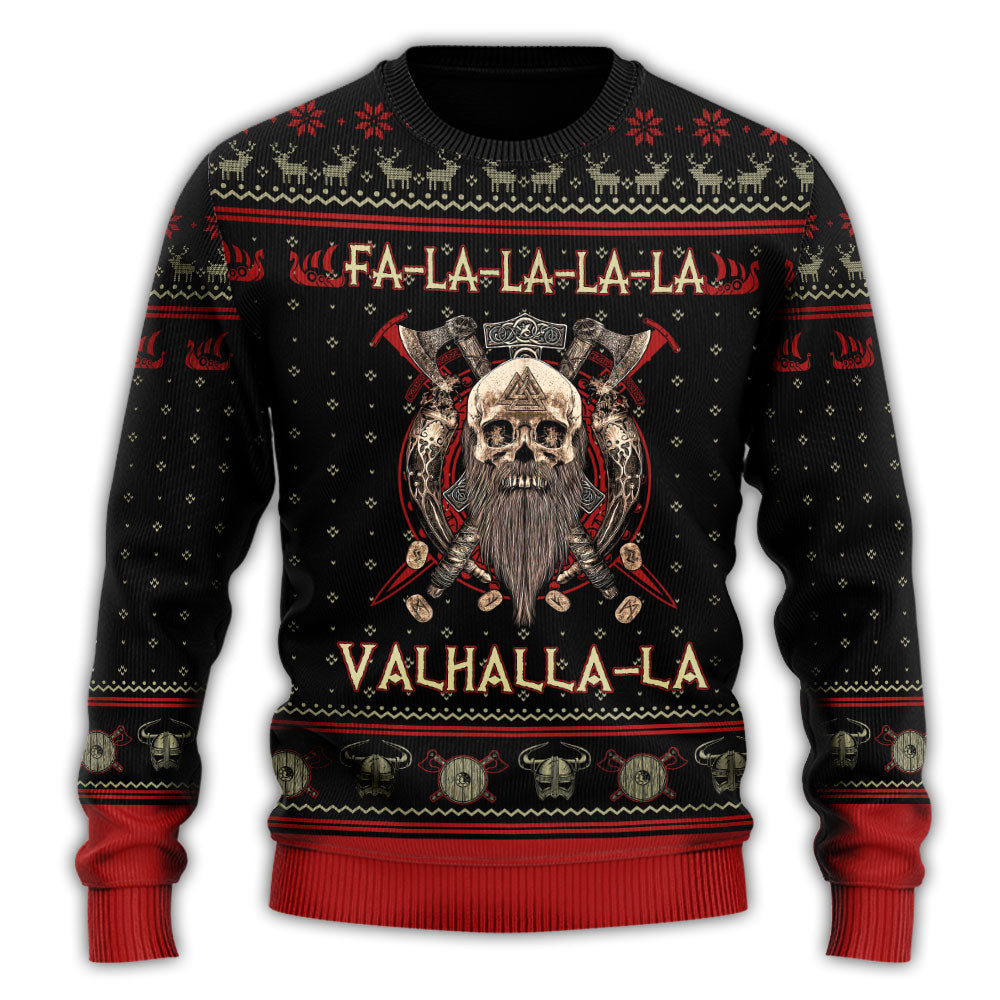 Viking Valhalla Black And Red Sweater For Outdoor Gatherings Weekend Trips And Bold Casual Styling