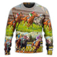 Horse Racing Forward Motion Sweater For Distinctive Animal Artwork Holidays And Thoughtful Gifts