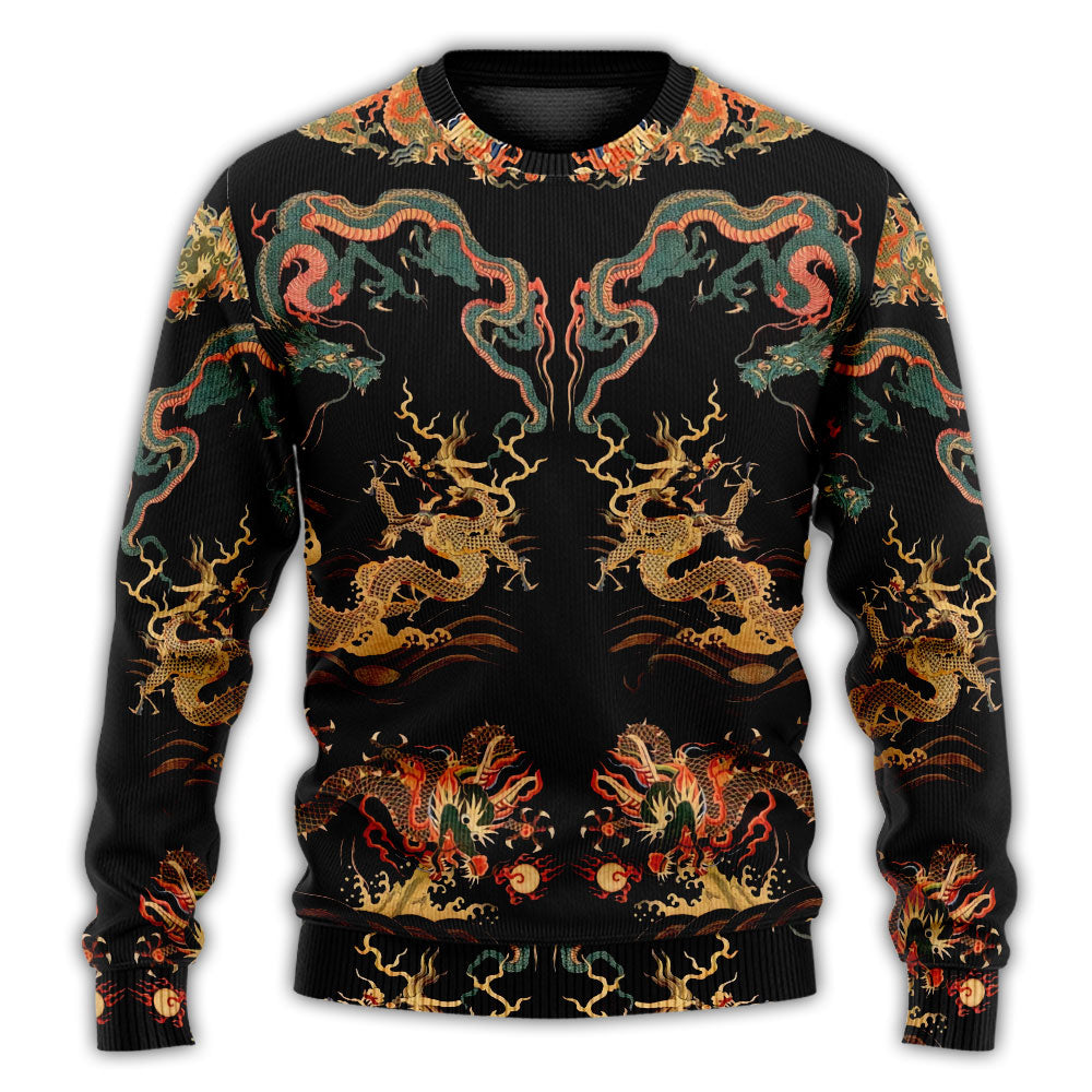 Royal Chinese Dragon Sweater For Casual Wear Travel Parties And Comfortable Seasonal Style