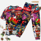 Spreading Christmas Cheer Short Sleeve Pajamas Set For Holiday Travel And Comfortable Home Wear