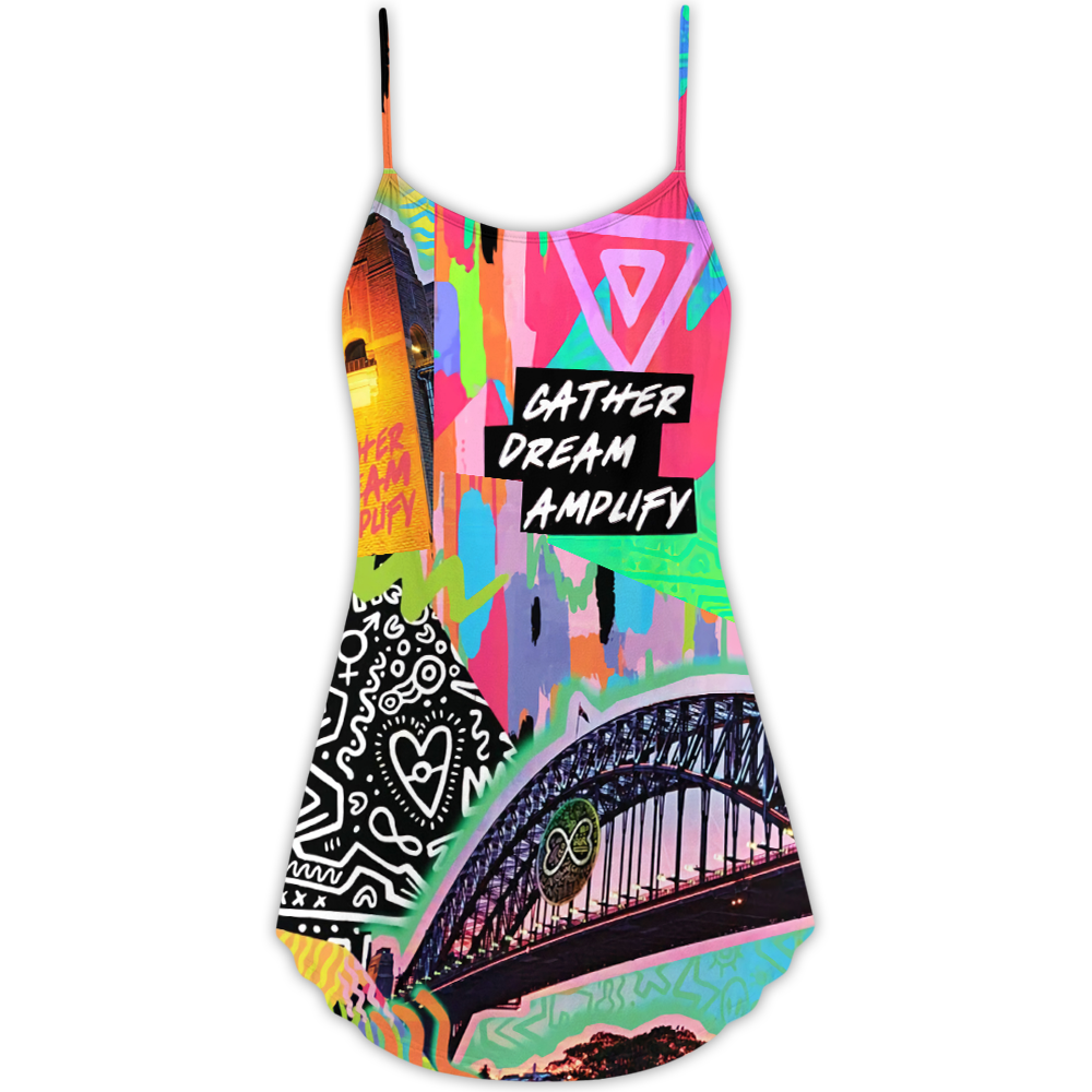 Colorful Pride Festival V-Neck Sleeveless Cami Dress For Vacations Parties And Expressive Warm Weather Styling