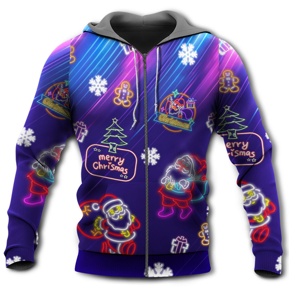 Neon Santa Party Christmas Hoodie For Christmas Events Holiday Travel And Comfortable Casual Outfits