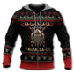 Black Red Viking Valhalla Christmas Hoodie For Festive Days Casual Adventures And Thoughtful Seasonal Gifting