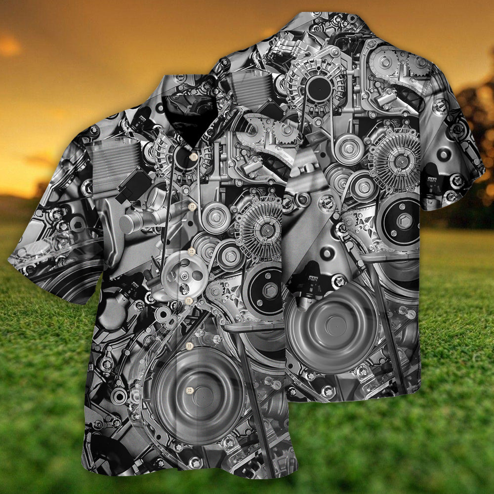 Engine Car Hawaiian Shirt Summer Design Detail For Vacation Style