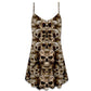 Skull Dark Inside Quote V-Neck Sleeveless Cami Dress For Gothic Events Vacations And Expressive Casual Outfits