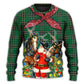 Christmas Santa Cowboy Green Sweater For Winter Celebrations Family Events And Thoughtful Gifting