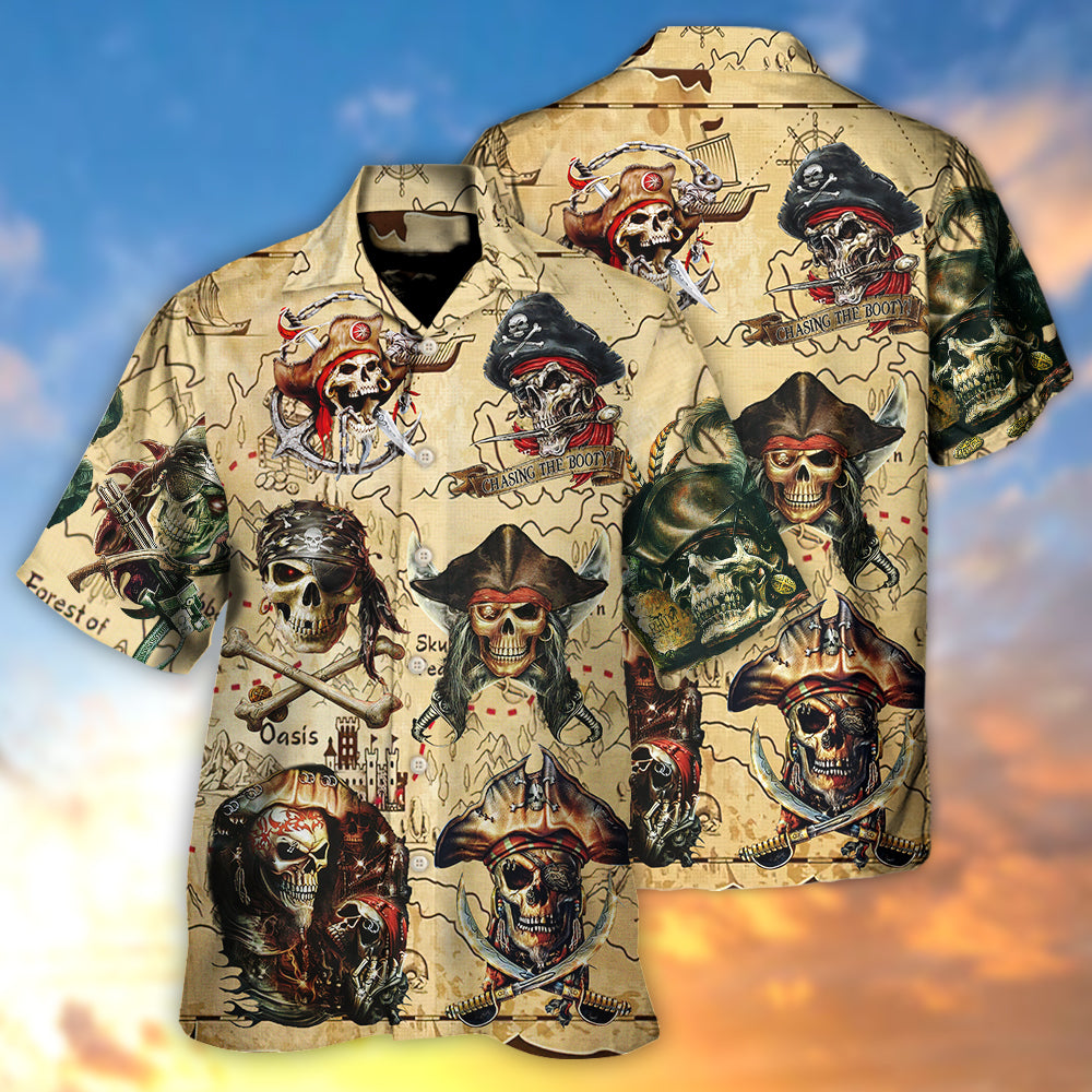 Pirate Chasing Treasure Hawaiian Shirt All Over Print Detail For Outdoor Gatherings