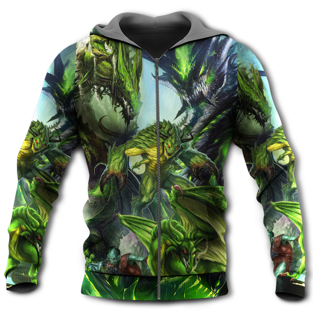 Green Fantasy Dragon Skull Hoodie For Alternative Fashion Events And Relaxed Everyday Wear