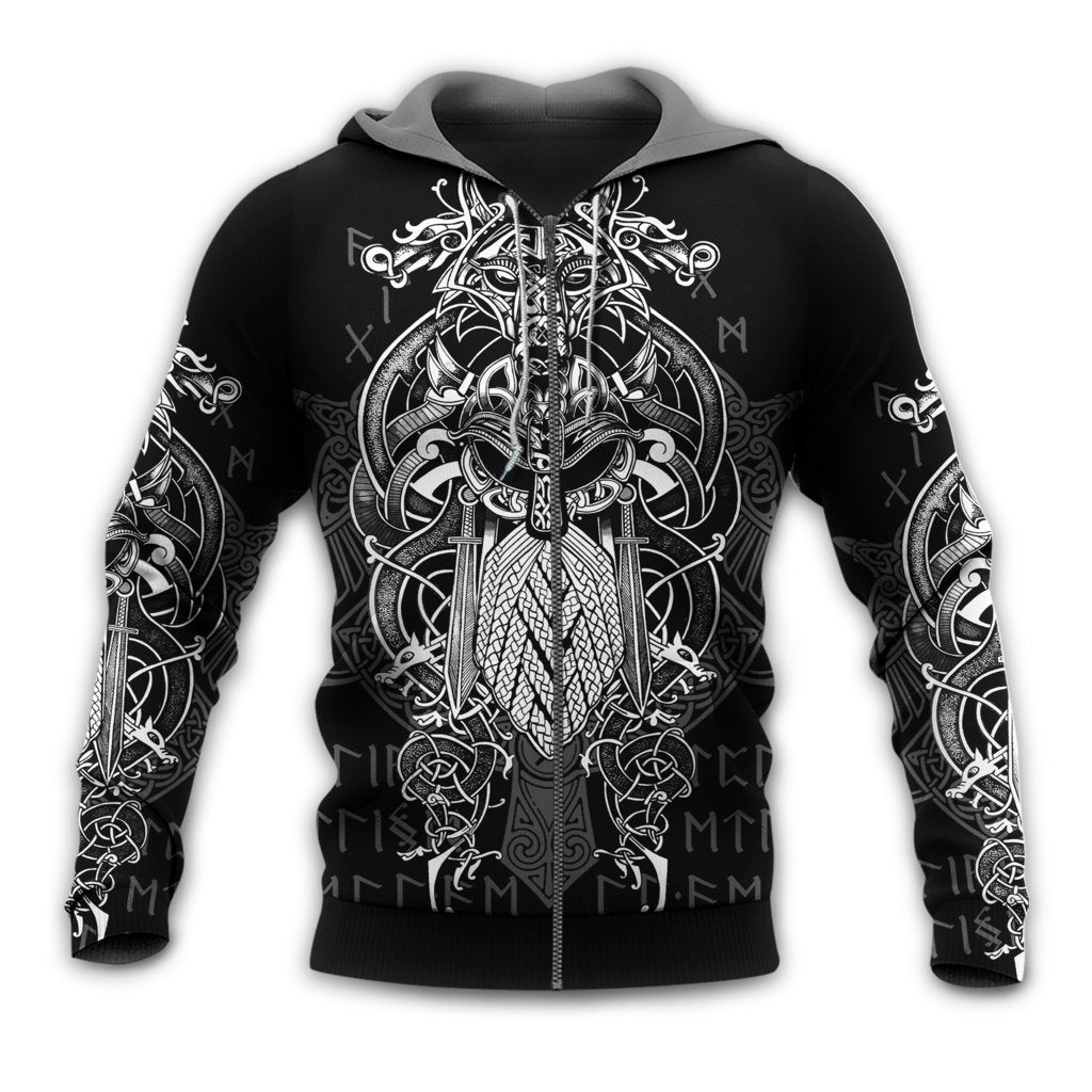 Viking Warrior Blood Pattern Hoodie For Norse Inspired Streetwear Outdoor Travel And Bold Everyday Style