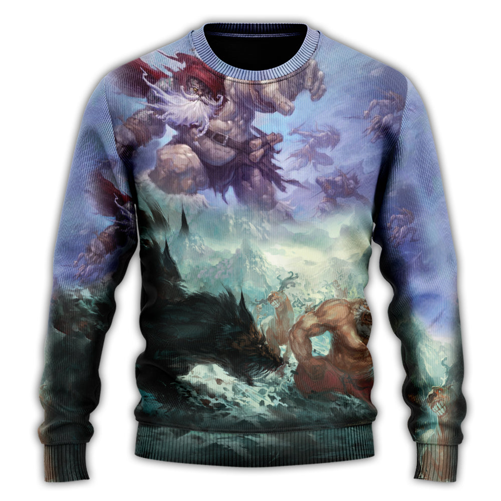 Christmas Santa Dark Fantasy Sweater For Winter Parties Seasonal Adventures And Relaxed Everyday Styling