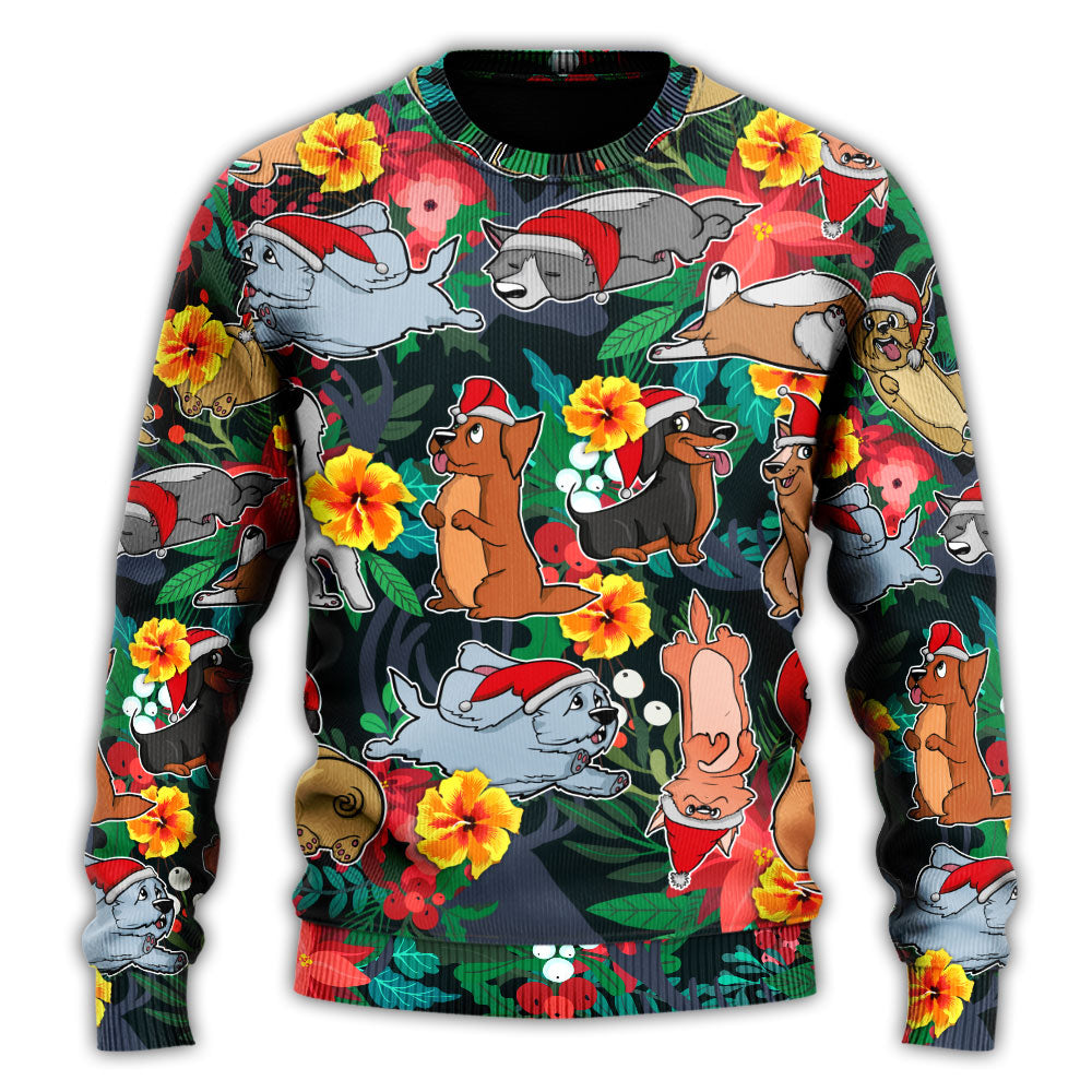 Christmas Dog Santa Merry Xmas Sweater For Festive Family Events Casual Wear And Holiday Gift Giving