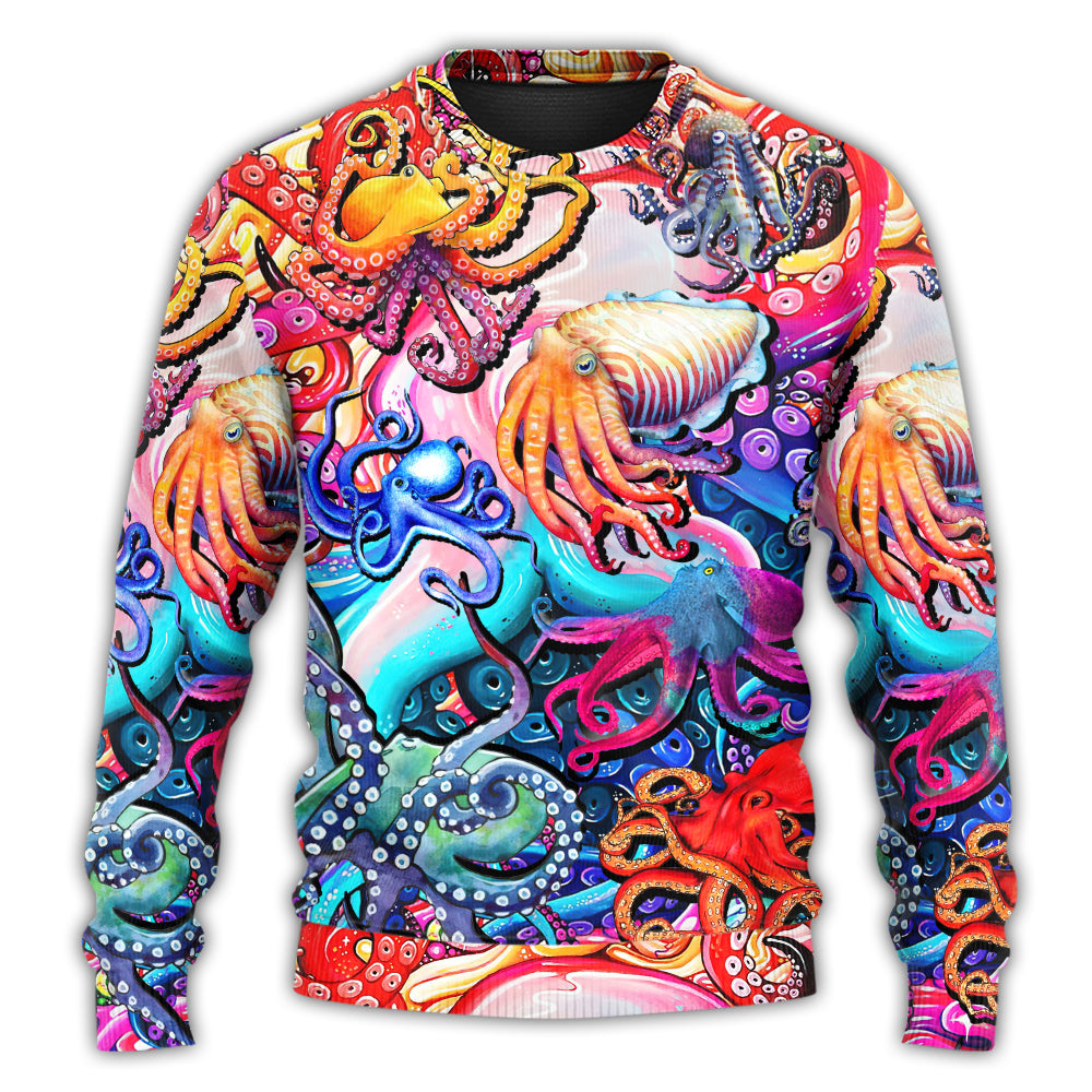 Colorful Octopus Sweater For Seaside Adventures Outdoor Events And Relaxed Daily Style