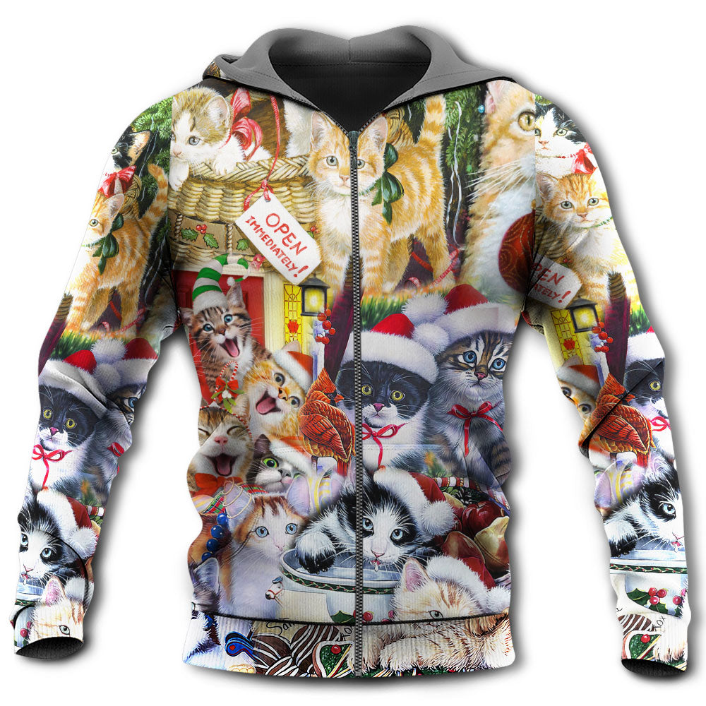 Christmas Cat Love Hoodie For Holiday Gatherings Winter Travel And Seasonal Gifting