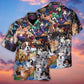 Dog Cat Yarn Together Hawaiian Shirt Front Pattern View For Vacation Style