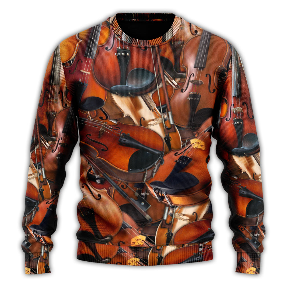 Violin Intelligent Music Sweater For Rehearsals Weekend Outings And Expressive Casual Styling