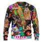 Cat Rocker Music Sweater For Live Events Travel And Relaxed Creative Outfits
