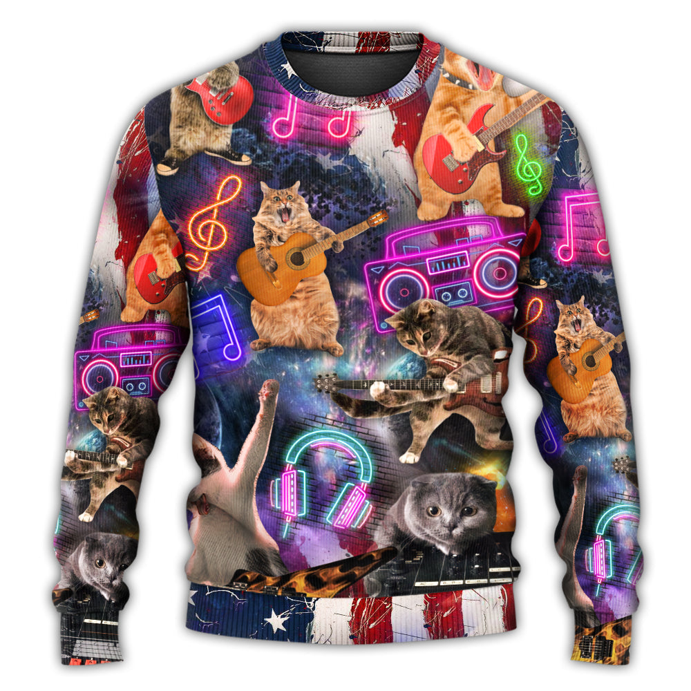 Cat Rocker Independence Day Sweater For Rehearsals Weekend Outings And Expressive Casual Styling