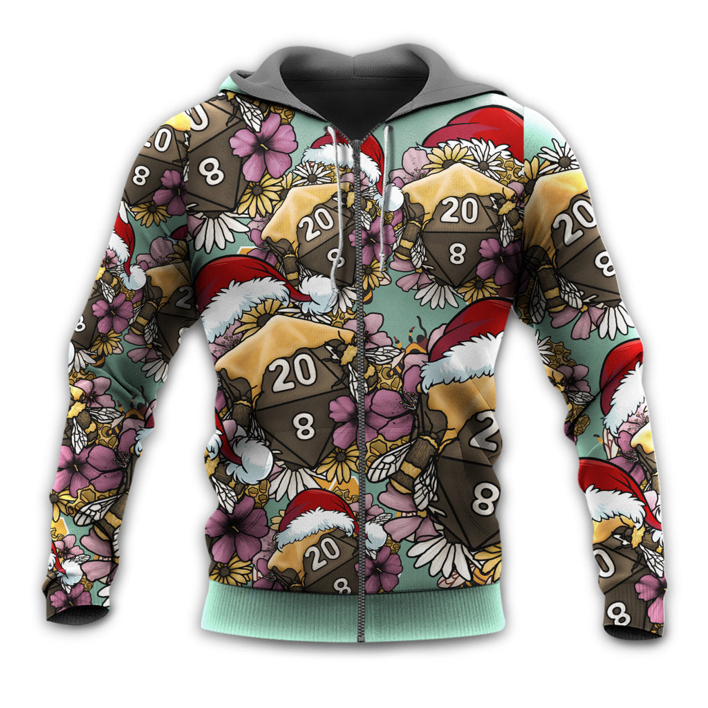 Christmas Bee Dice Holiday Vibe Hoodie For Holiday Vacations Winter Events And Everyday Comfort