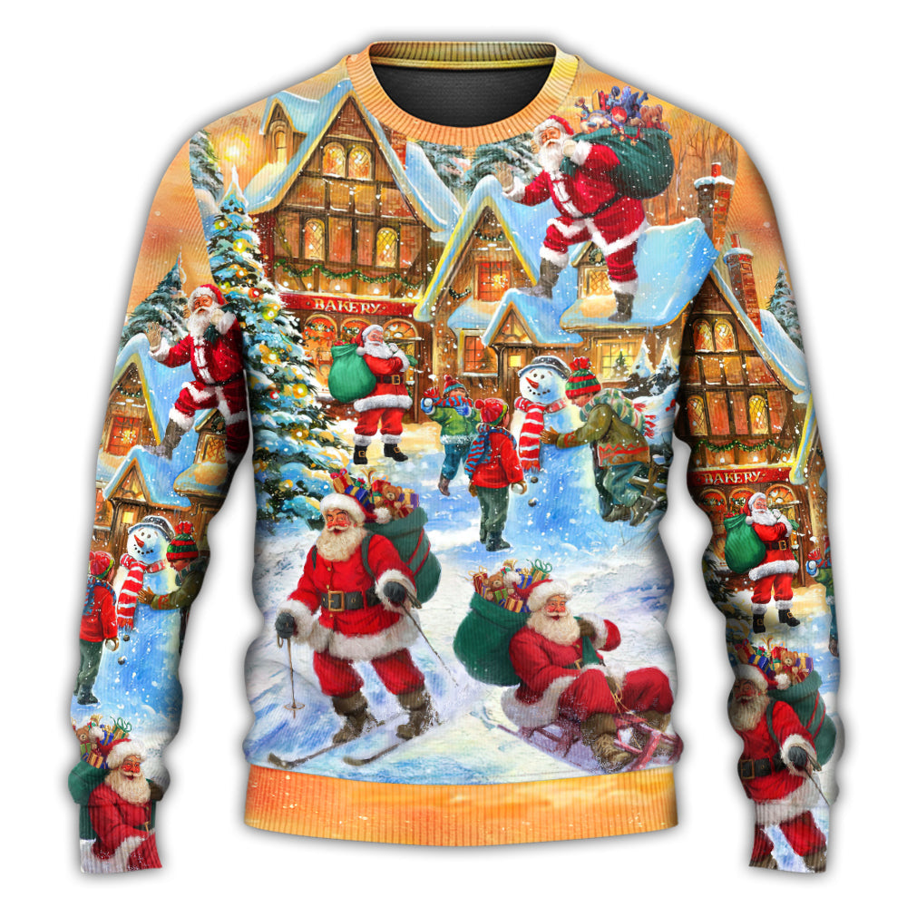 Christmas Santa In Town Xmas Is Coming Sweater For Family Gatherings Winter Travel And Everyday Seasonal Comfort