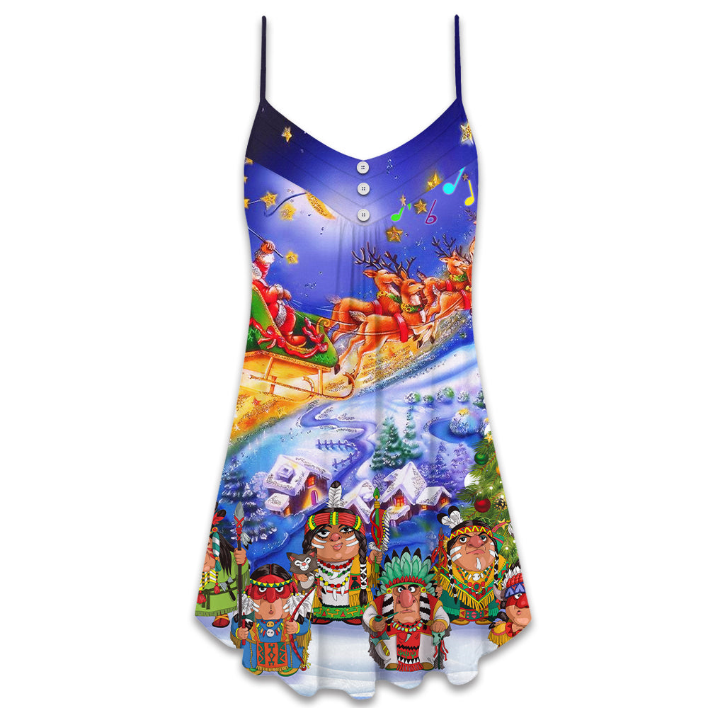 Southwestern Funny Christmas Style V-Neck Sleeveless Cami Dress For Summer Events And Comfortable Everyday Style