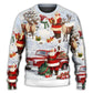 Christmas Santa Gift Snow Painting Sweater For Festive Family Events Casual Wear And Holiday Gift Giving