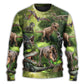Dinosaur Forest Adventure Sweater For Casual Wear Travel Parties And Comfortable Seasonal Style