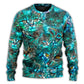 Blue Colorful Cat Sweater For Animal Lovers Casual Wear Holidays And Thoughtful Gifting