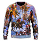 Christmas Santa And Horse Merry Xmas Sweater For Winter Celebrations Family Events And Thoughtful Gifting
