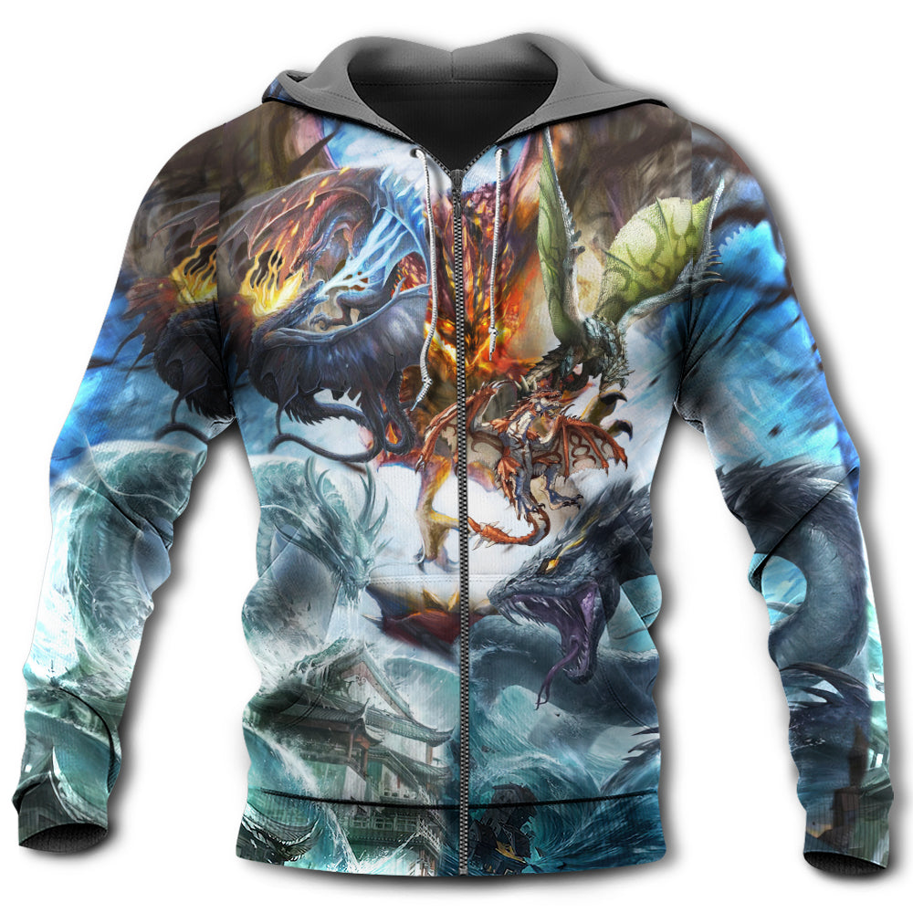 Dragon Battle Gods Hoodie For Fantasy Art Lovers Travel Activities And Streetwear