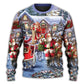 Christmas Santa Holiday Night Sweater For Holiday Travel Winter Outings And Cheerful Gift Giving