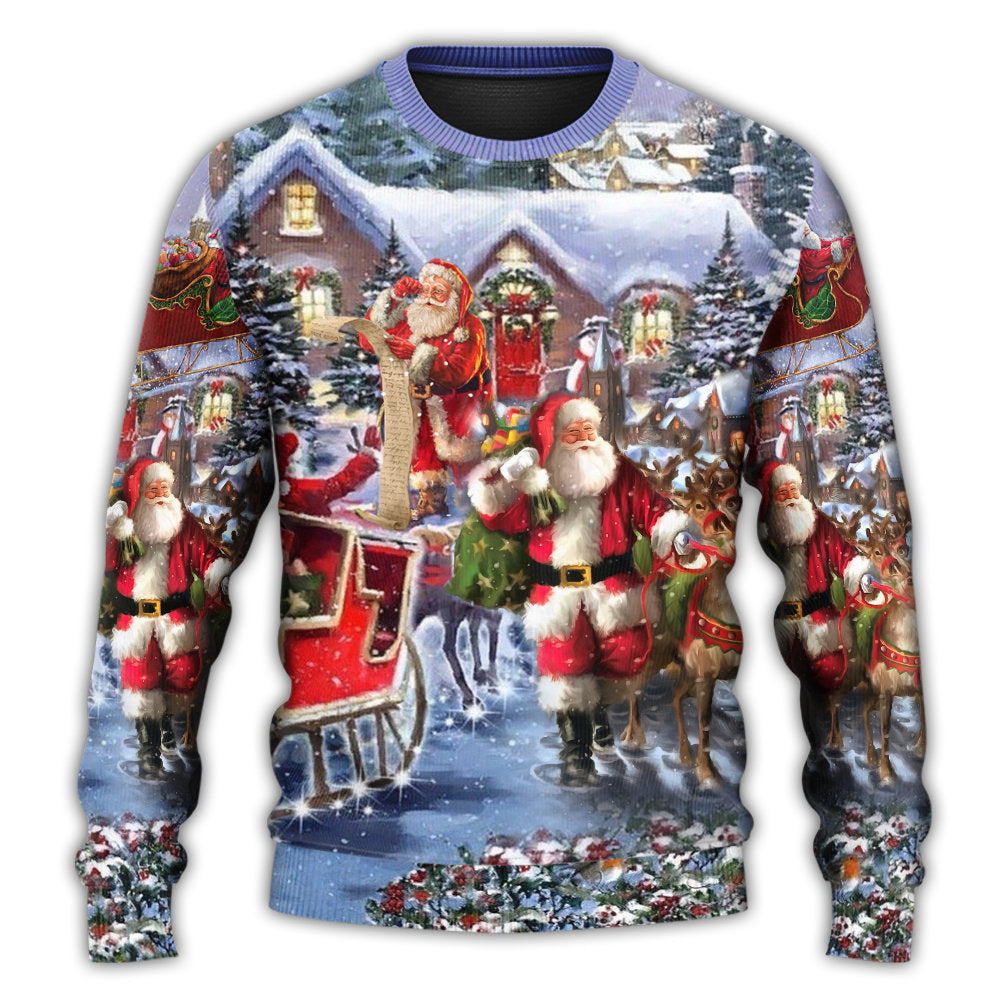 Christmas Santa Holiday Night Sweater For Holiday Travel Winter Outings And Cheerful Gift Giving