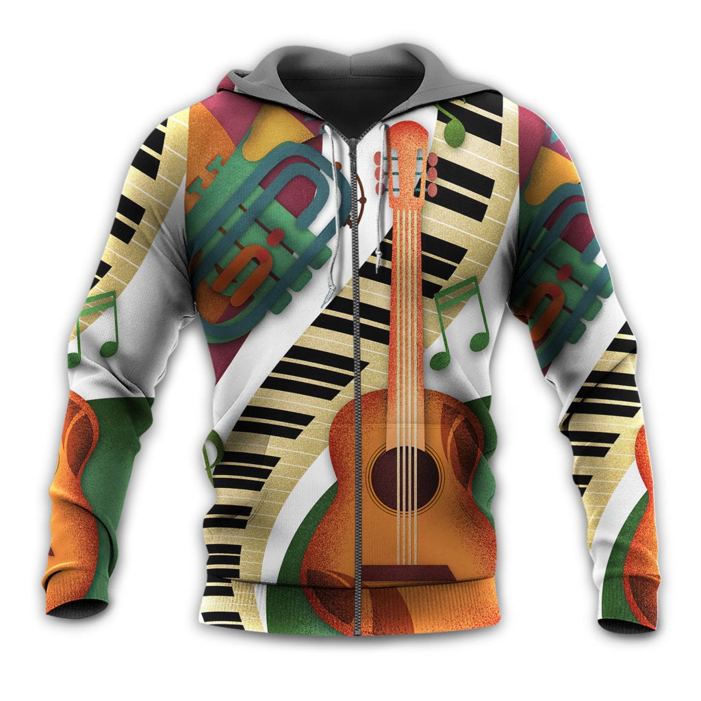 Vintage Classic Guitar Music Hoodie For Musicians Weekend Travel And Thoughtful Gift Giving
