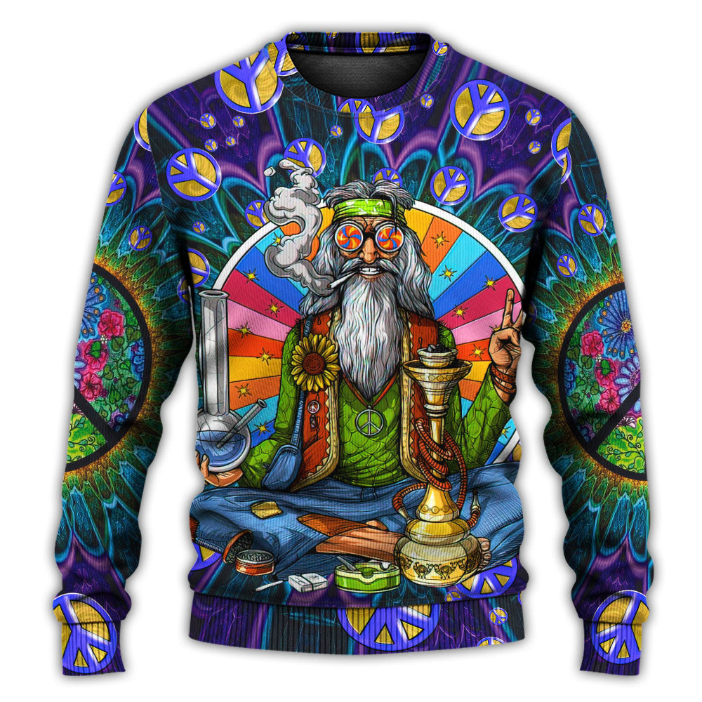 Hippie Peace Sign Retro Sweater For Festival Adventures Vacations And Relaxed Daily Styling