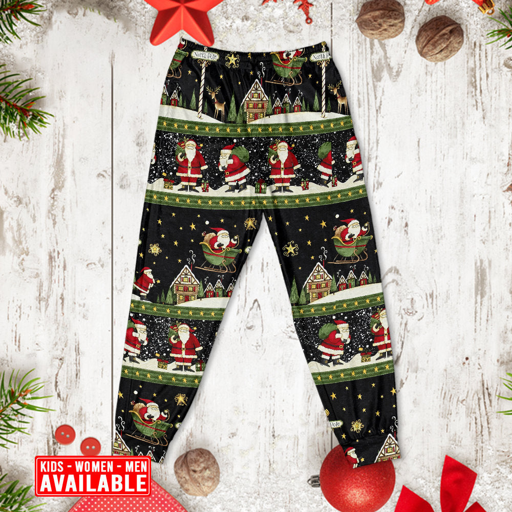 Santa Christmas Eve Adventure Long Sleeve Pajamas Set For Festive Sleepovers And Family Photos