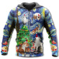 Christmas Cat Playing Starry Night Hoodie For Seasonal Parties Casual Wear And Thoughtful Holiday Gifts
