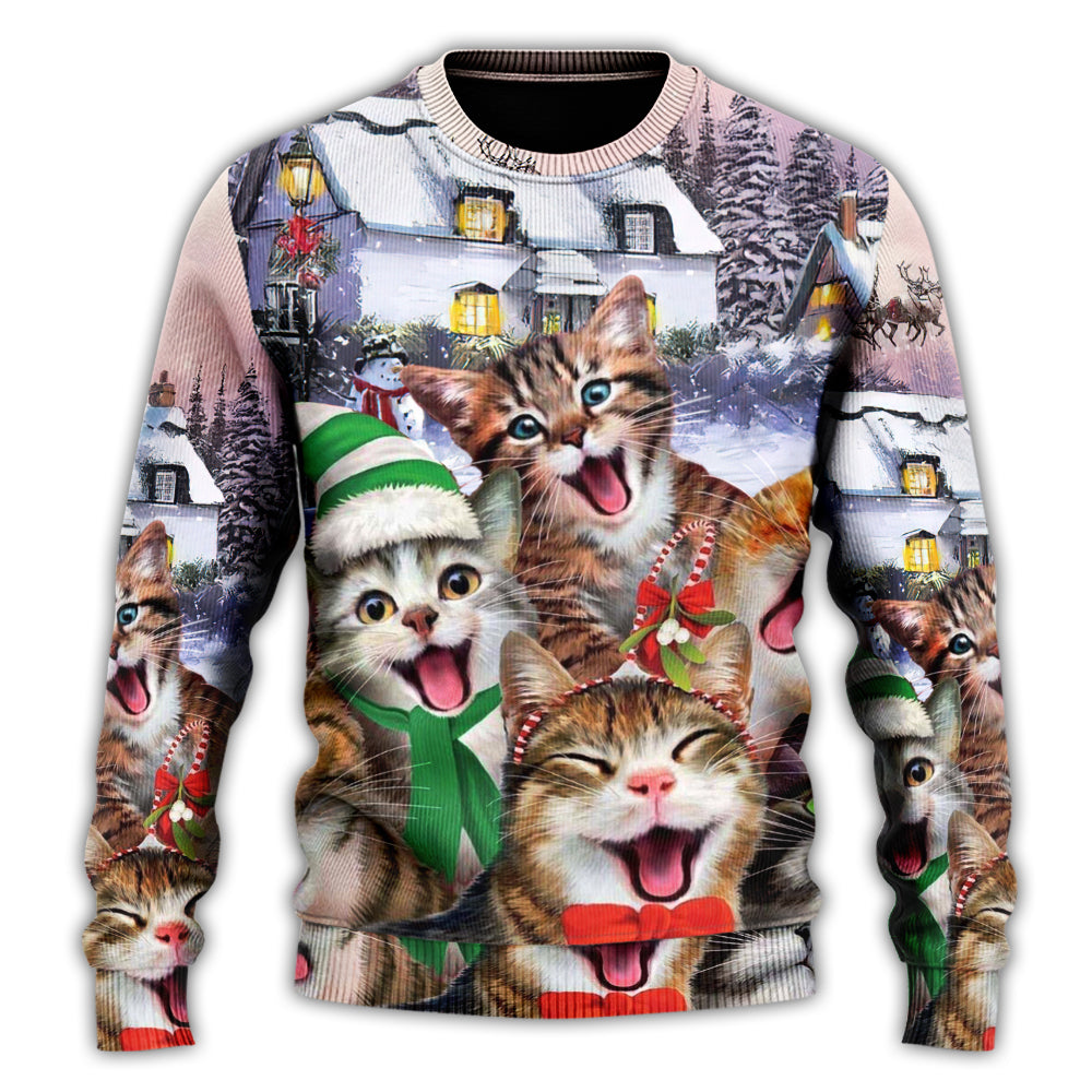Christmas Cat Heartfelt Holiday Sweater For Seasonal Parties Cozy Gatherings And Thoughtful Holiday Gifts