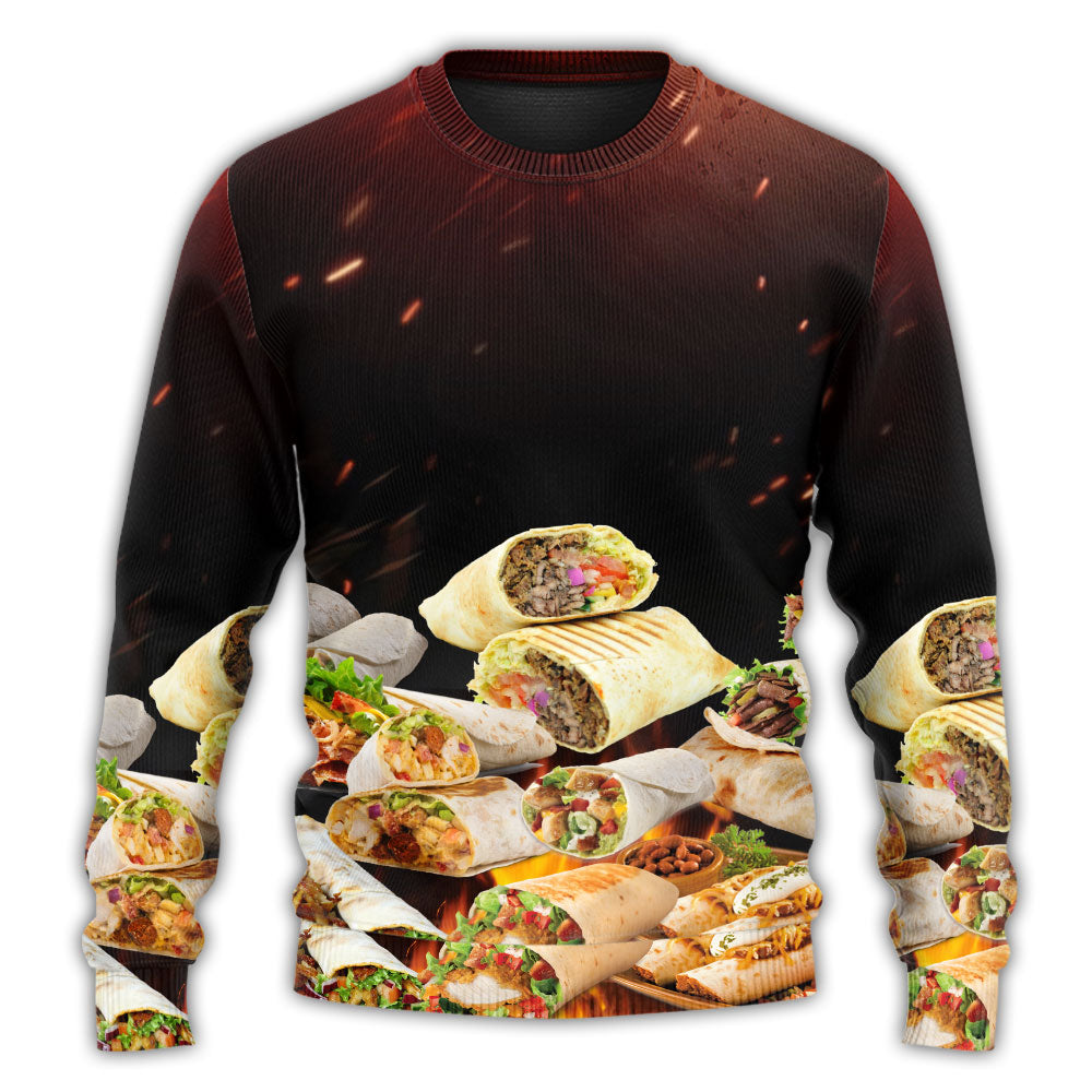 Burritos Fast Food Delicious Sweater For Casual Wear Travel Holidays And Comfortable Everyday Styling
