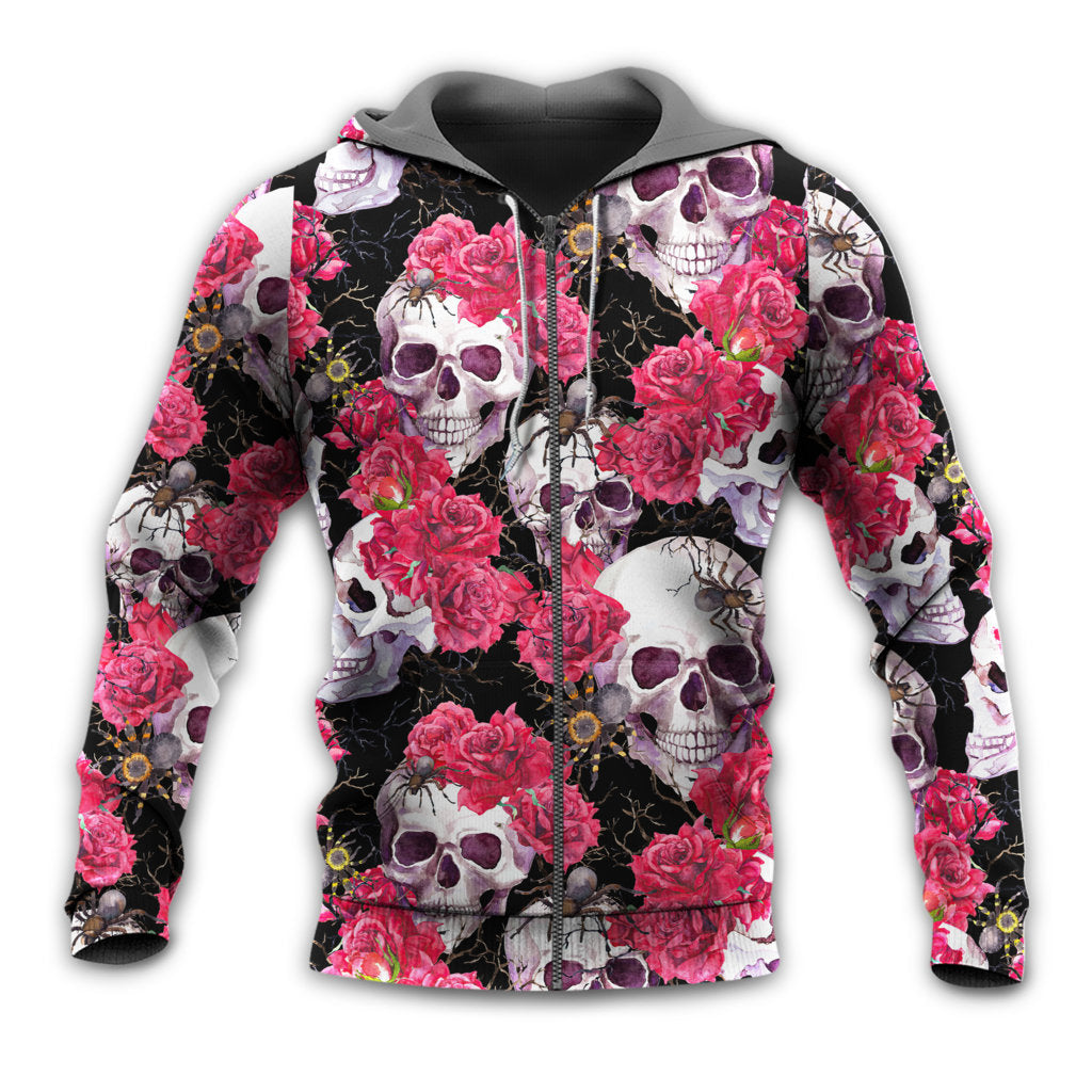 Gothic Skull Roses Artistic Hoodie For Dark Art Enthusiasts Weekend Outings And Thoughtful Gifting