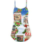 Christmas Baking Snowy Holiday – Women's Summer Sleeveless V-Neck Camisole Dress