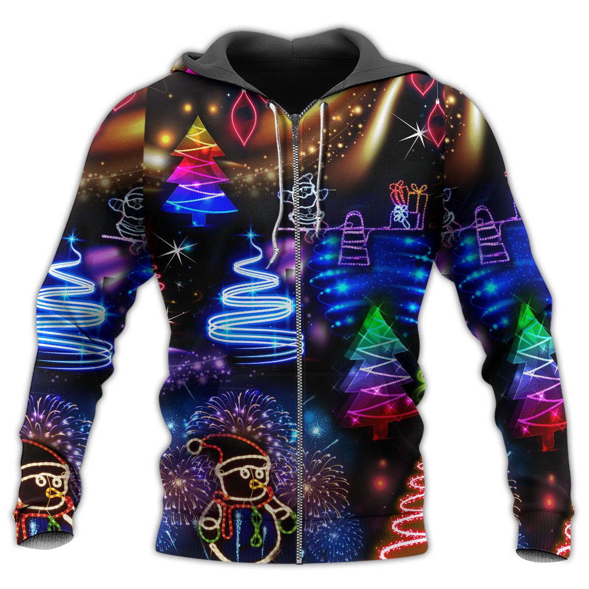 Neon Winter Friends Hoodie For Festive Celebrations Seasonal Trips And Relaxed Winter Wear