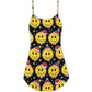 Christmas Smiling Face Santa Hat V-Neck Sleeveless Cami Dress For Festive Events And Casual Summer Styling