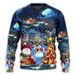 Christmas Family Snowman Santa Holiday Lights Sweater For Festive Family Events Casual Wear And Holiday Gift Giving