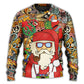 Christmas Hippie Santa And Peace Sweater For Holiday Travel Winter Outings And Cheerful Gift Giving