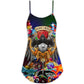 Dice Santa Merry Christmas Snow V-Neck Sleeveless Cami Dress For Festivals Travel And Relaxed Casual Summer Wear