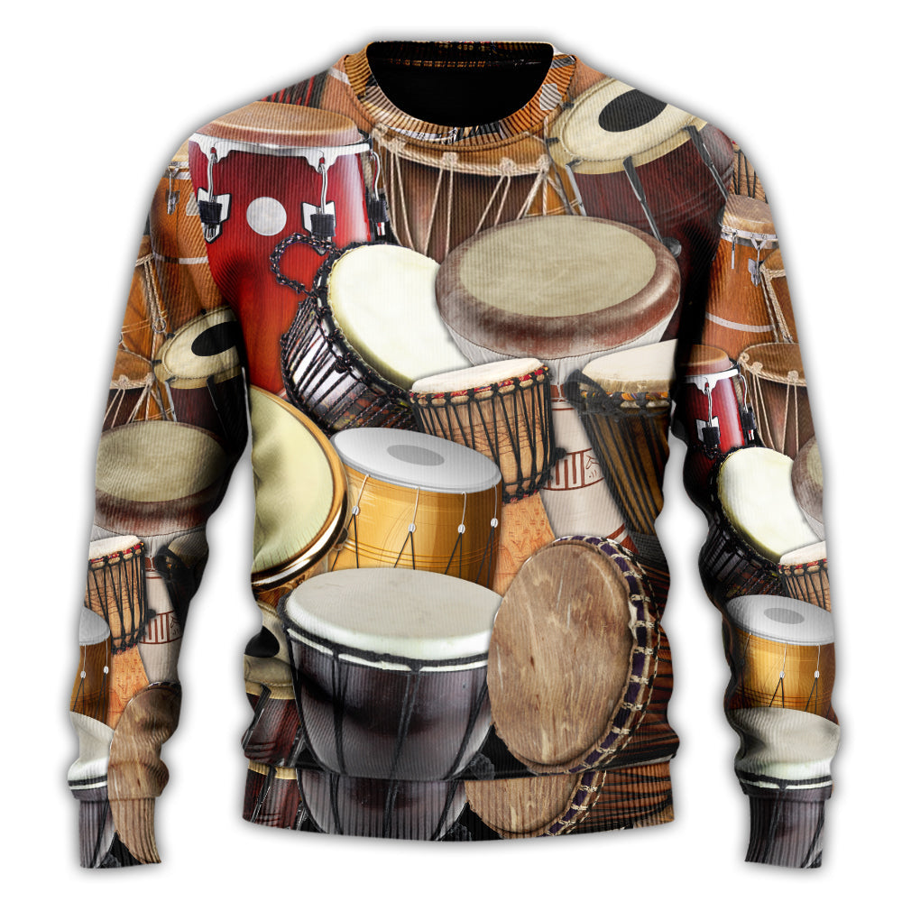 Drum Music Lifestyle Sweater For Rehearsals Weekend Outings And Expressive Casual Styling