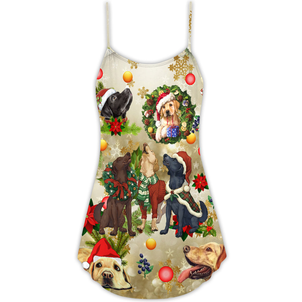 Christmas Is Better With Dog V-Neck Sleeveless Cami Dress For Festive Events And Casual Summer Styling