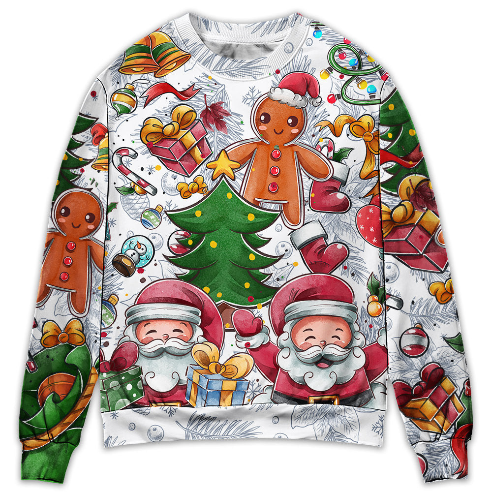 Christmas Santa Cutie Snowman Gingerbread Sweater For Holiday Travel Winter Outings And Cheerful Gift Giving