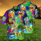 Colorful Tropical Frog Fun Hawaiian Shirt Pattern Detail For Tropical Vacations