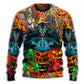 Halloween Skull Pumpkin Dark Sweater For Alternative Fashion Events And Thoughtful Seasonal Gifts